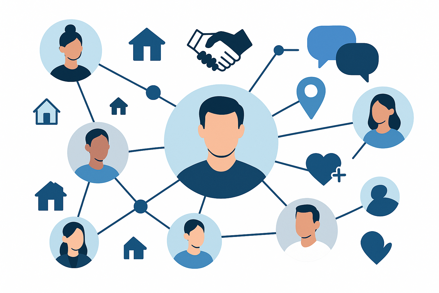 Sosyal ağ ve takipleşme görseli